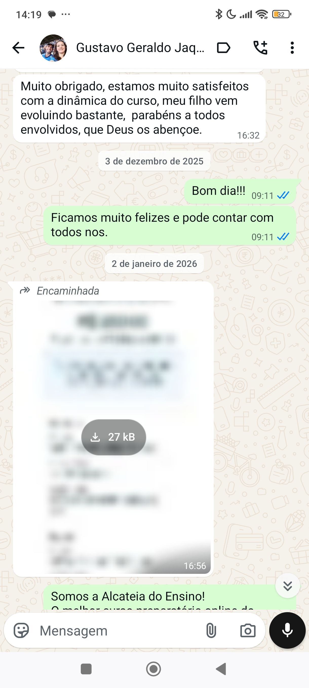 Depoimento WhatsApp